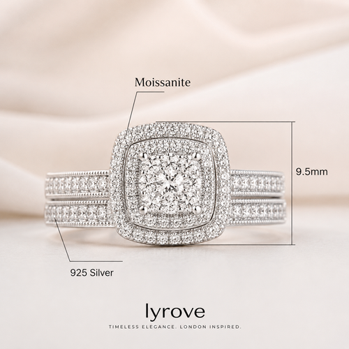 Lyrove™ 2-Piece Moissanite Engagement Ring Set