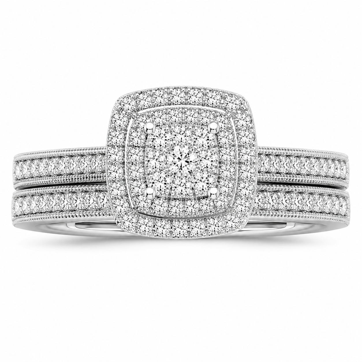 Lyrove™ 2-Piece Moissanite Engagement Ring Set